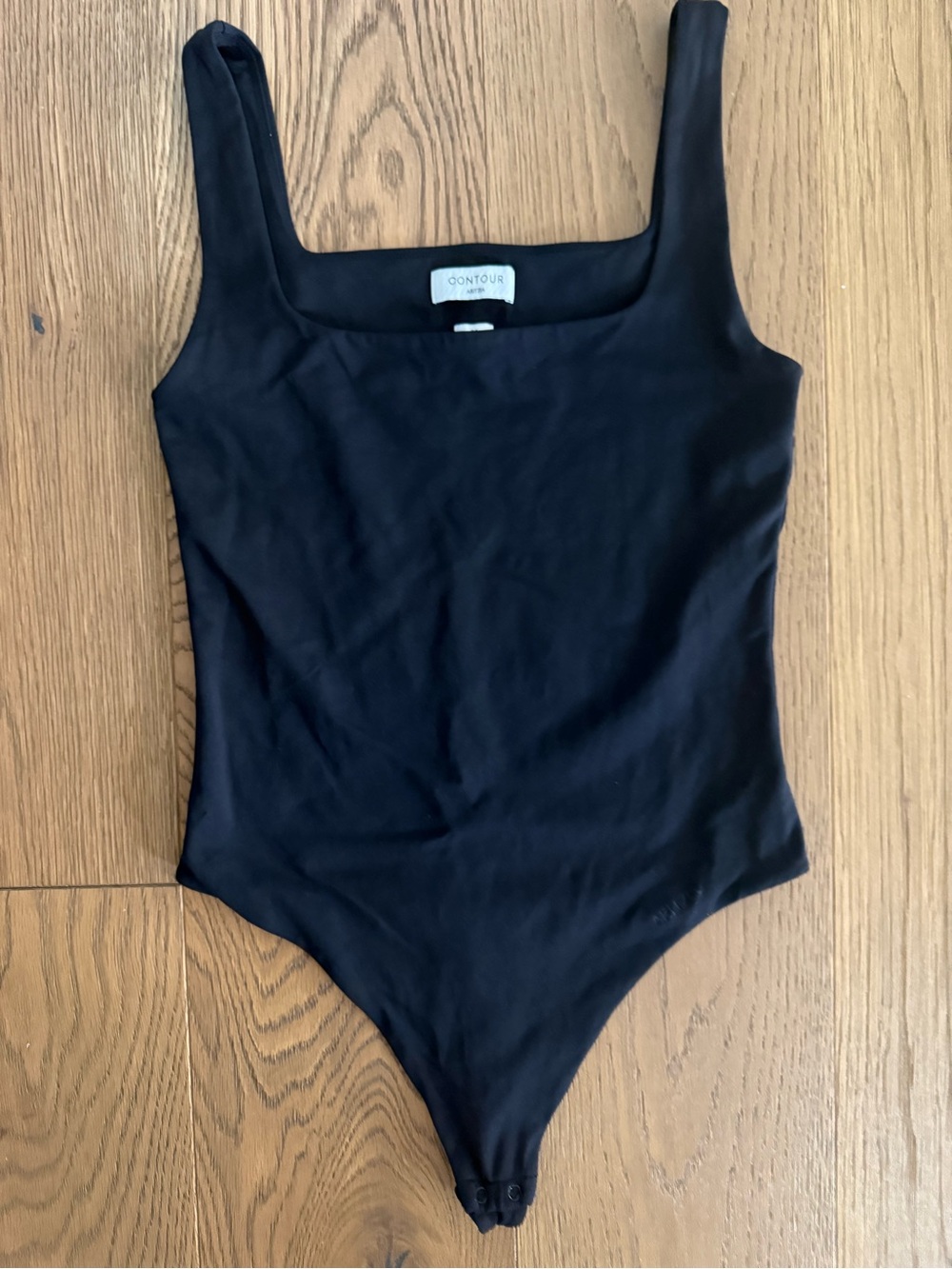 Aritzia Contour Black Square-Neck Bodysuit